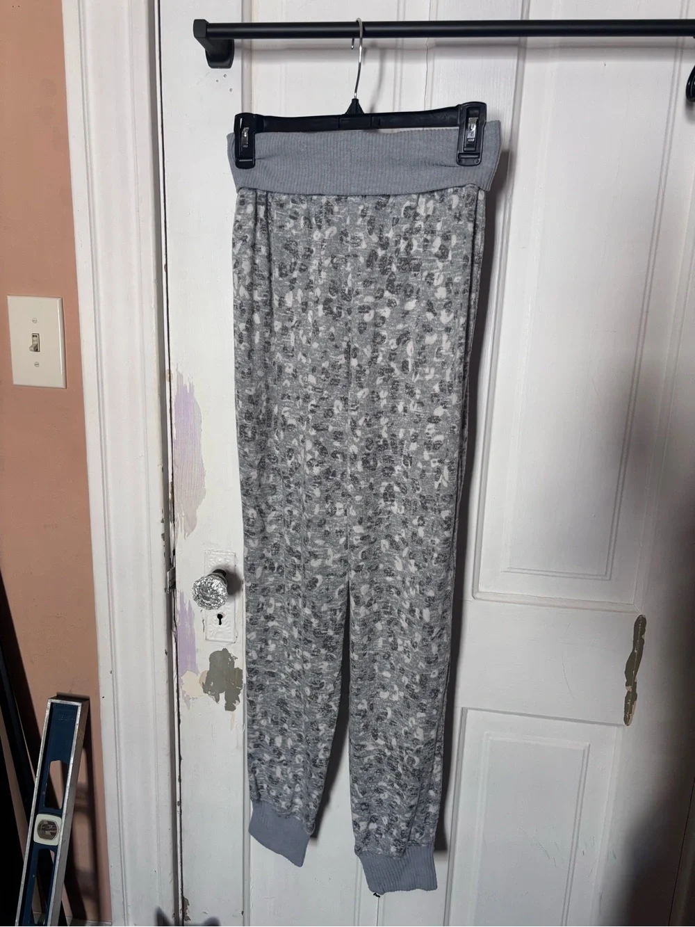 Hippie Rose Gray Leopard-Print Pajama Set